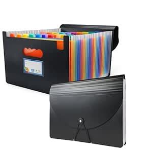 SPS A4 Expanding File Folder – 24 Pockets | Black | Large Capacity ...