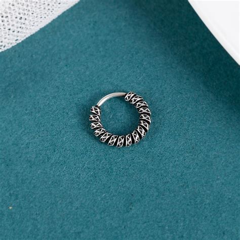 Sterling Silver 925 Oxidized Nose Ring - 10mm – NEMICHAND JEWELS