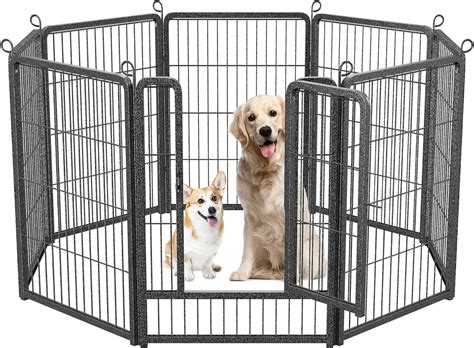 HOMIDEC Dog Pen, 8 Panel Puppy Pen with Door, High 80cm Indoor/Outdoor ...