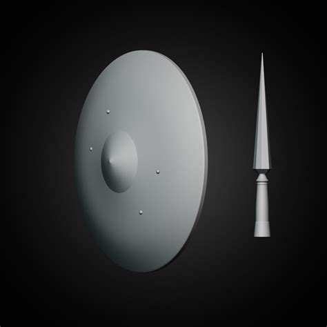 Game of Thrones Unsullied Shield and Spear for Cosplay 3D model 3D ...