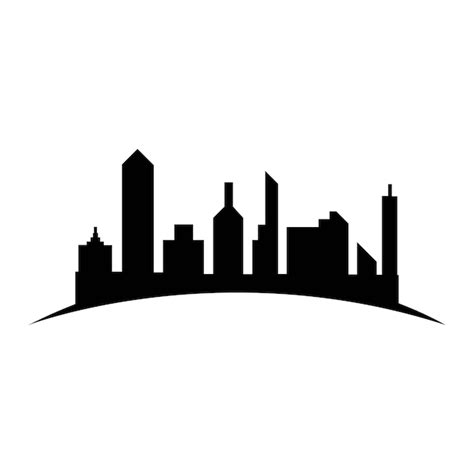 Moderne Stadt Skyline Vektor Icon Hintergrund | Premium Vektor