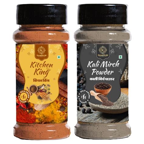 KESAR GOLD Rich Aroma Flavour Kitchen King Masala and Kali Mirch Powder ...