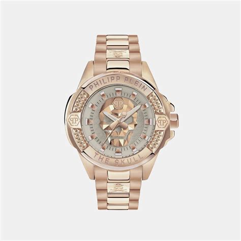 Philipp Plein $kull Women Quartz Beige Dial Analog Stainless Steel ...