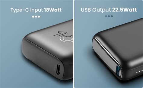 Toreto 10000mAh Powerbank, Pocket Size, Dual Output (USB -A +Type-C ...