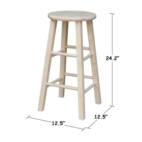 Buy 24 in. Unfinished Wood Counter Stool Online | Ubuy India