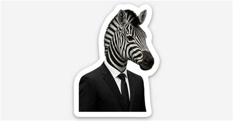Zebra in a suit by Scott Warner | Die cut stickers | Sticker Mule India
