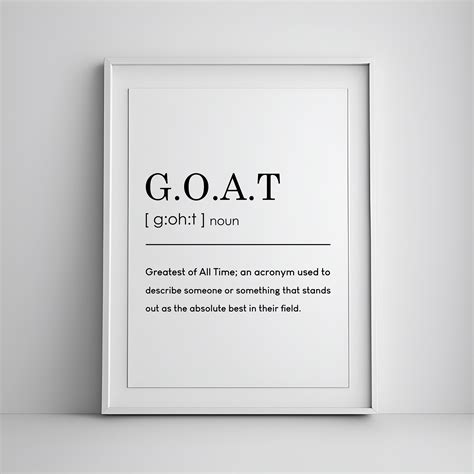 GOAT Definition Print, GOAT Quote Print, Minimalist Print Modern Wall ...