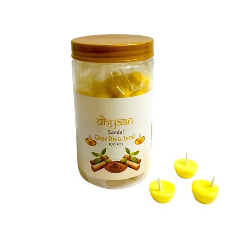Dhyaan Sandal Ghee Diya Jyot (100 pcs) – aavyaa