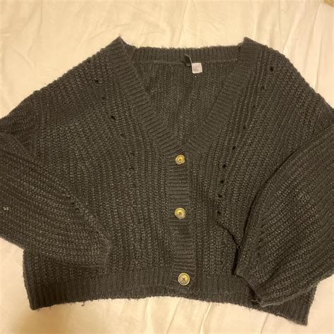 Chunky oversized black cardigan - Depop