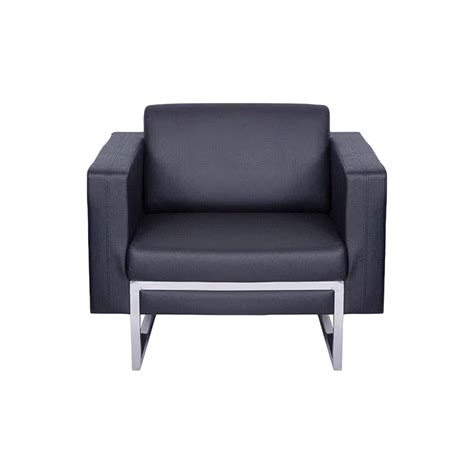 Henley 1 Single Seater Leatherette Sofa by Geeken | SS Pipe Leg