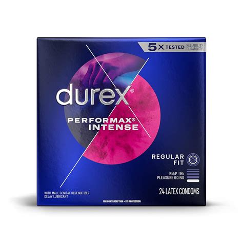 Buy Durex Performax Intense Ribbed Dotted Condoms with Delay Lubricant ...