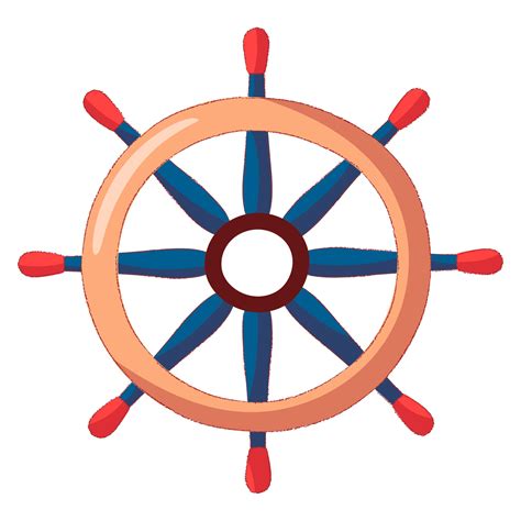 Ship cartoon steering wheel. Flat vector illustration isolated on white background. 9903456 ...