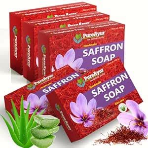 Buy PureAyur's AntiOxidant & Moisturiser Kashmiri Saffron Soap (Pack of ...