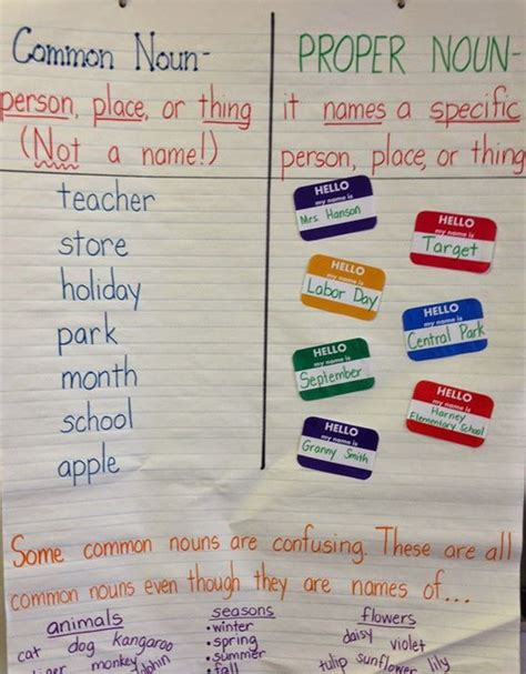 Common And Proper Noun Anchor Chart