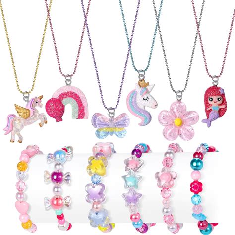 Lorfancy 12 Pcs Kids Bracelet Necklace Set - Unicorn India | Ubuy