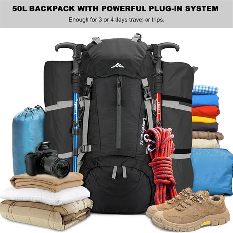 Loowoko 50L Waterproof Hiking Backpack with Rain India | Ubuy
