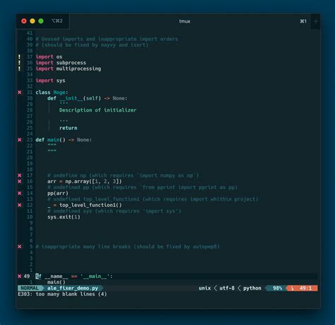 Edit Python Code in Vim Application 的图像结果