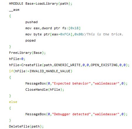 SuppressDebugMsg As Anti-Debug Trick