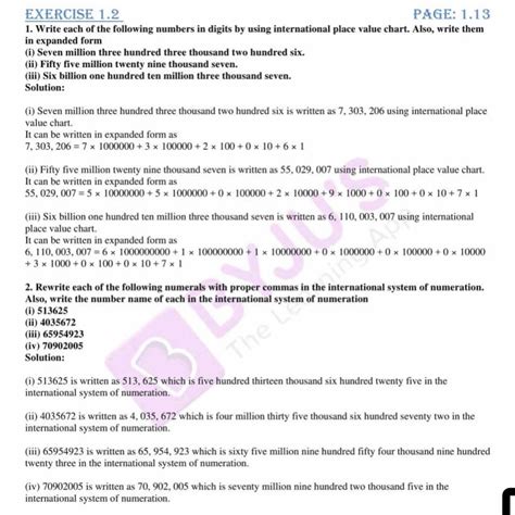 EXERCISE 1.11. Write the numeral for each of the following ...