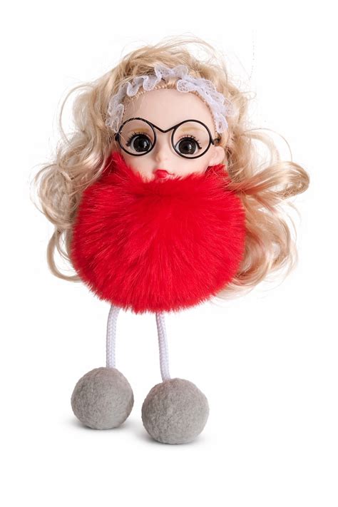 Cute Doll Keychain (Pack of 2) | Fluffy Pom Pom Bag Charm – wish4buy