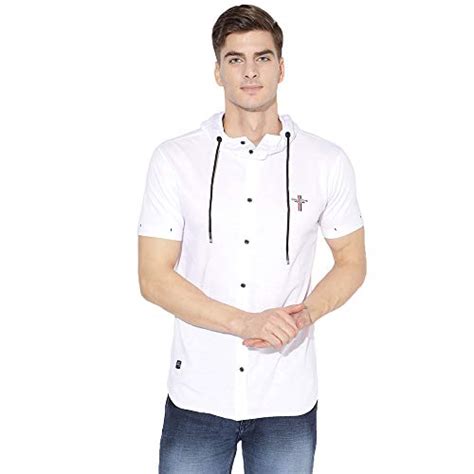 Buy V2 VALUE & VARIETY Men Half Sleeves Plain Casual Shirt (White ...
