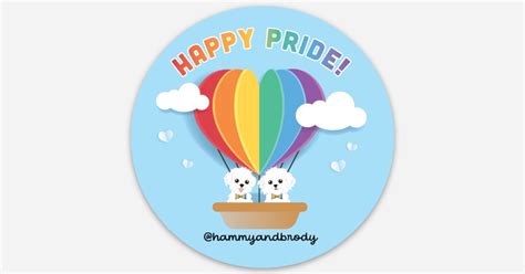 Happy Pride! by Hammy and Brody | Round stickers | Sticker Mule India