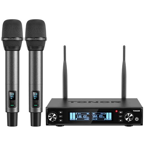 Tonor Wireless Microphone System Auto Scan And Pair Uhf Rechargeable ...
