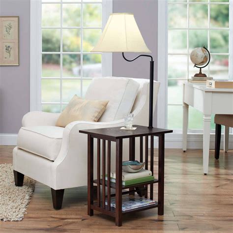 Better Homes & Gardens End Table Floor Lamp, Espresso - Walmart.com ...