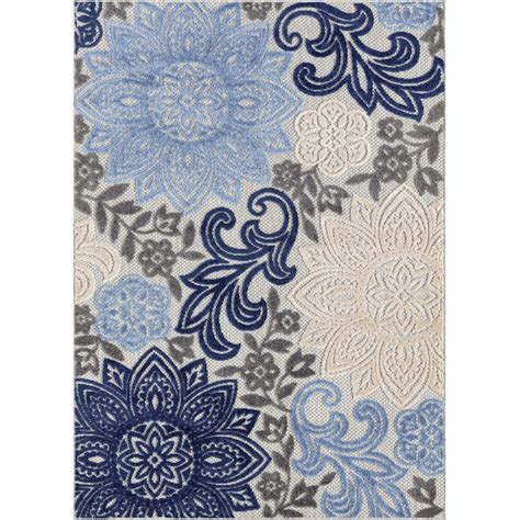 Tayse Oasis 8 X 10 (ft) Blue Indoor/Outdoor Area Rug OAS1306 8X10 at ...