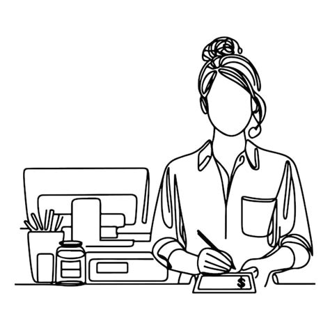 Dessin de doigt-à-doigt continu d'une seule ligne d'art d'une femme ...