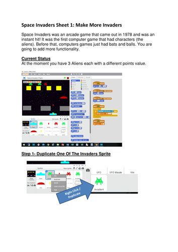 Image result for How to Make a Space Invaders Game in Scratch Futures Lab