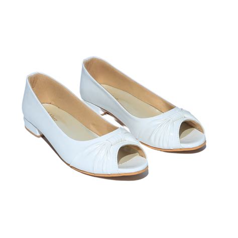 White Peep a toe Ballerina – Koblerr
