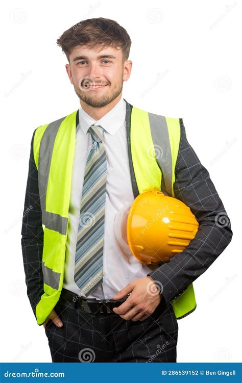 Man in a Suit Wearing a Hi-vis Vest Stock Photo - Image of young ...