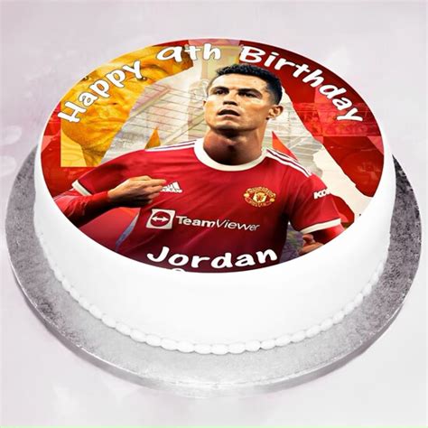 Manchester United Logo Photo Cake Delivery in Delhi NCR With Cristiano ...