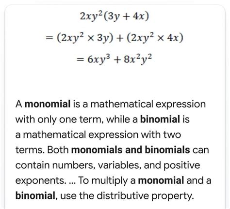 the product of a monomial and a binomial is - Brainly.in