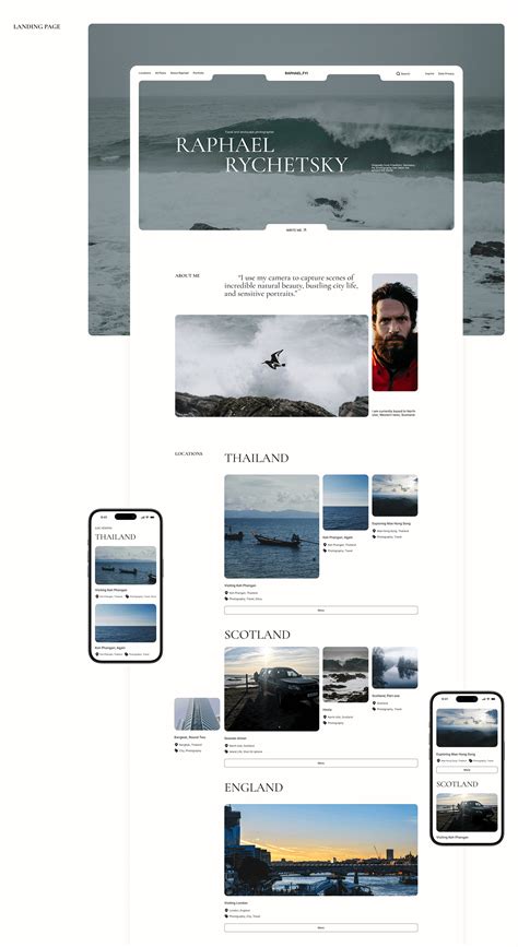 Photographer's portfolio website design on Behance