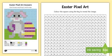 Easter Pixel Art Template | Twinkl | Easter | Colour Match