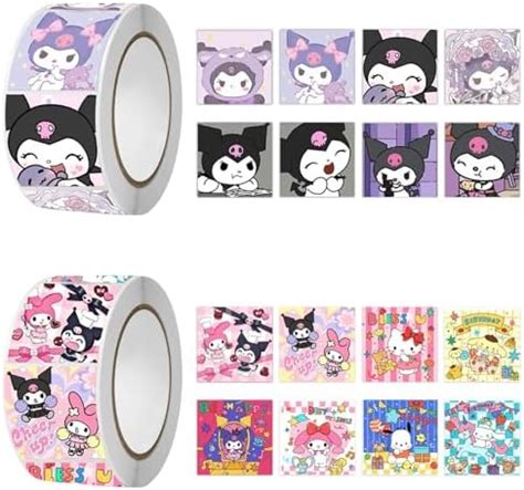 TecoKart® 1000Pcs Kuromi Stickers, 16 Pattern Cute Kuromi and Sanrio ...