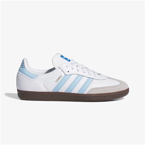 Buy Adidas Originals Samba OG Cloud White & Clear Sky Blue Shoes for ...