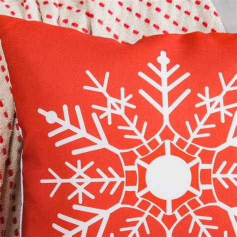Christmas Velvet Snowflake Cushion Cover 16 X 16 Inch | Nestasia