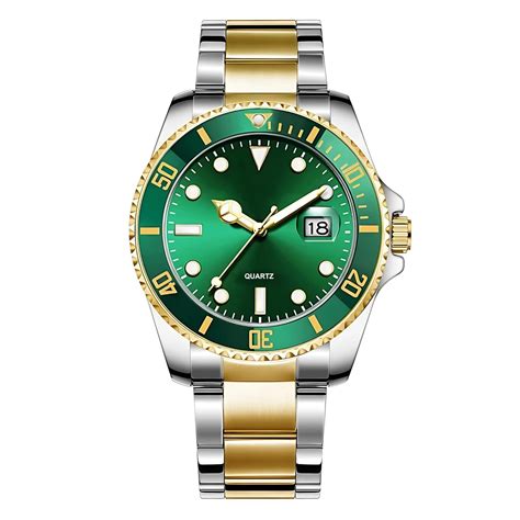 42mm Green Dial Watch For Men With Snap Lock, Premium Stainless Steel ...