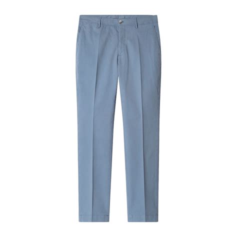 Buy Men Blue Solid Slim-Fit Kensington Textured Chinos Online at The ...