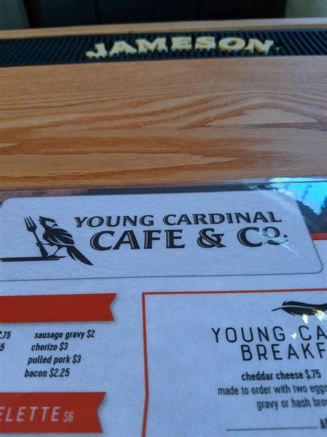 Menu at Young Cardinal Cafe and Co., Winston-Salem