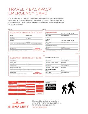 2015-2026 Form Signalert Travel/Backpack Emergency Card - Blank ...