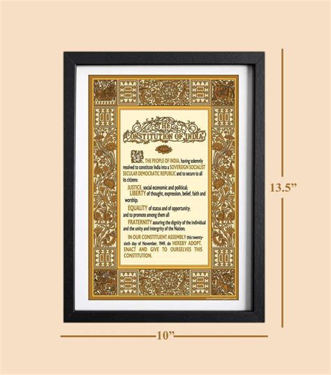 Preamble of Indian Constitution Wall Frame – The Heritage Art