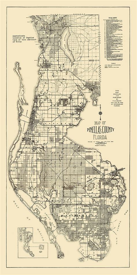 1925 Map of Pinellas County Florida Tampa Bay Clearwater - Etsy