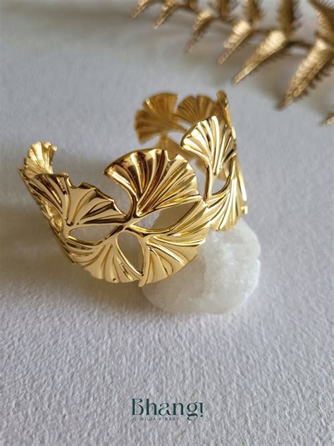 Golden Statement Cuff Bangle – Bhangi by Nilja K Baby