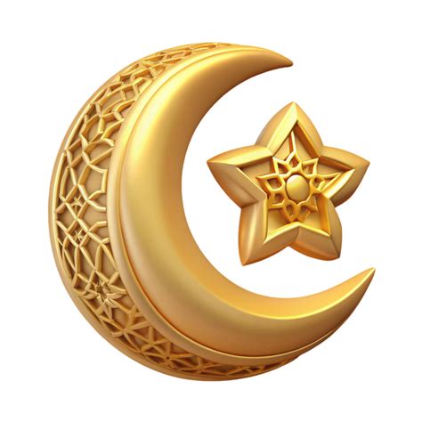 cute 3d of islamic moon and star 43216244 PNG