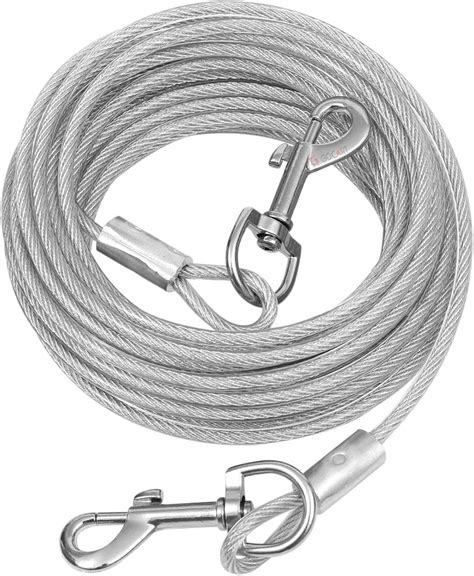 AmazonBasics Tie-Out Cable/Leash for Dogs up to 41 Kg, 25 Feet : Amazon ...