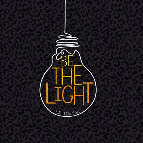 Be the Light Matthew 5:16 Light Bulb PNG Digital Download DTF DTG ...